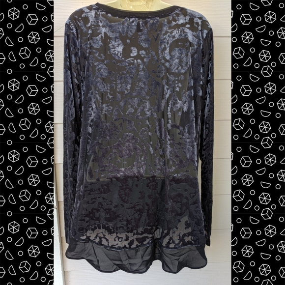 SIMPLY VERA VERA WANG BURNOUT VELVET TUNIC NWT - Picture 2 of 5